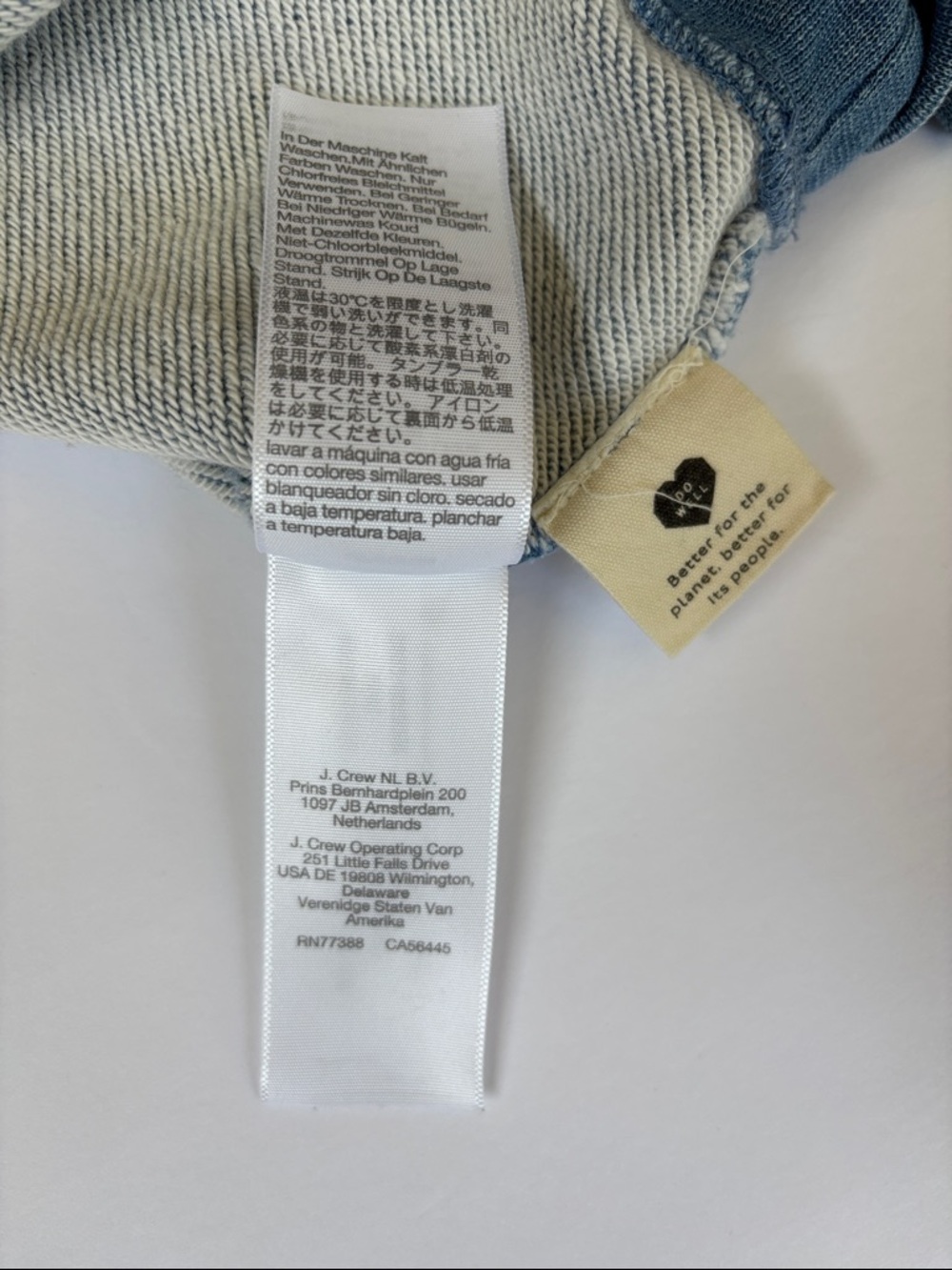 Madewell Blue Indigo Dyed Beach Colorblock Patchwork Swearshirt Womens Large - Picture 4 of 10